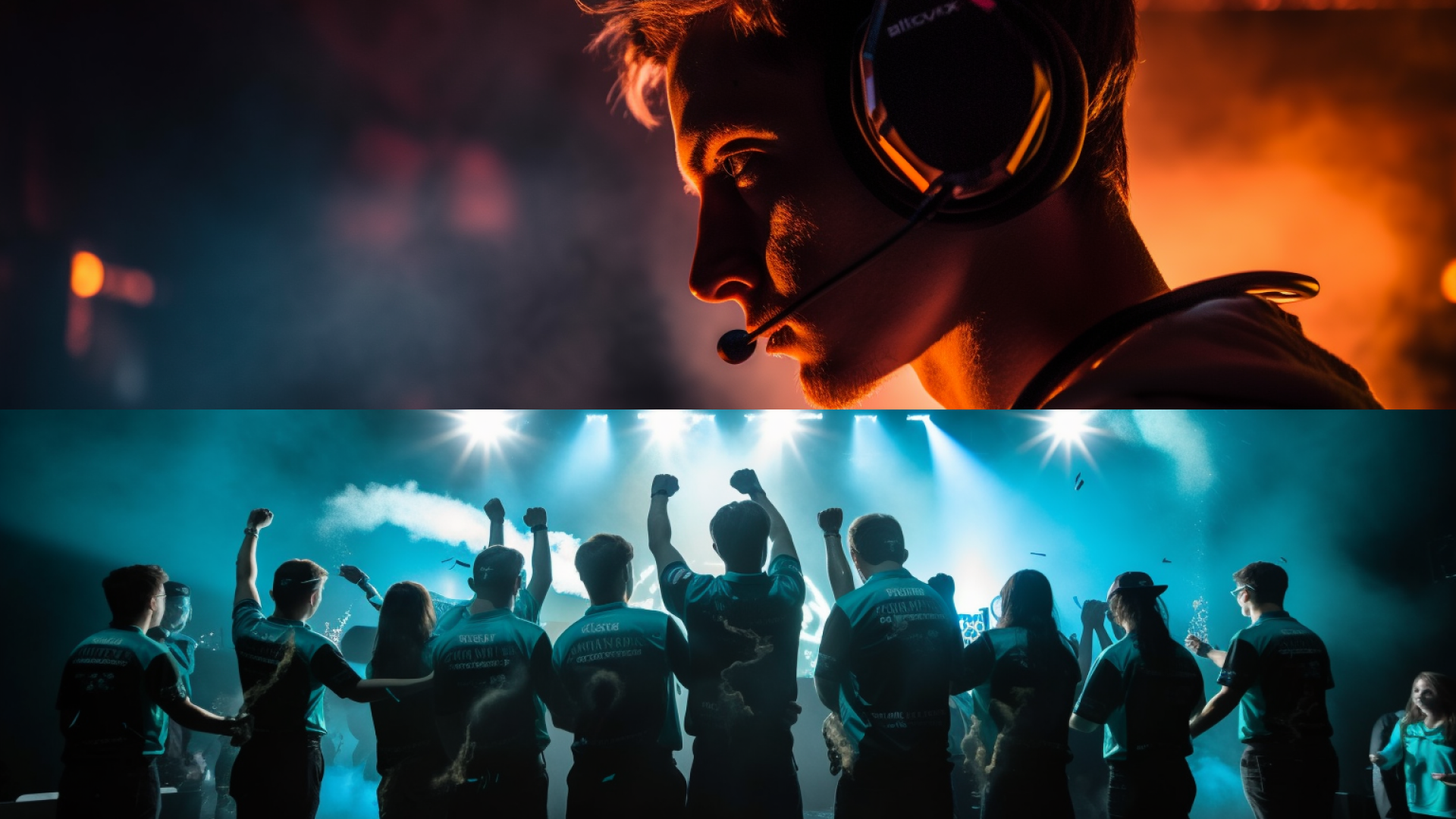 AI generated images of esport player and esport team