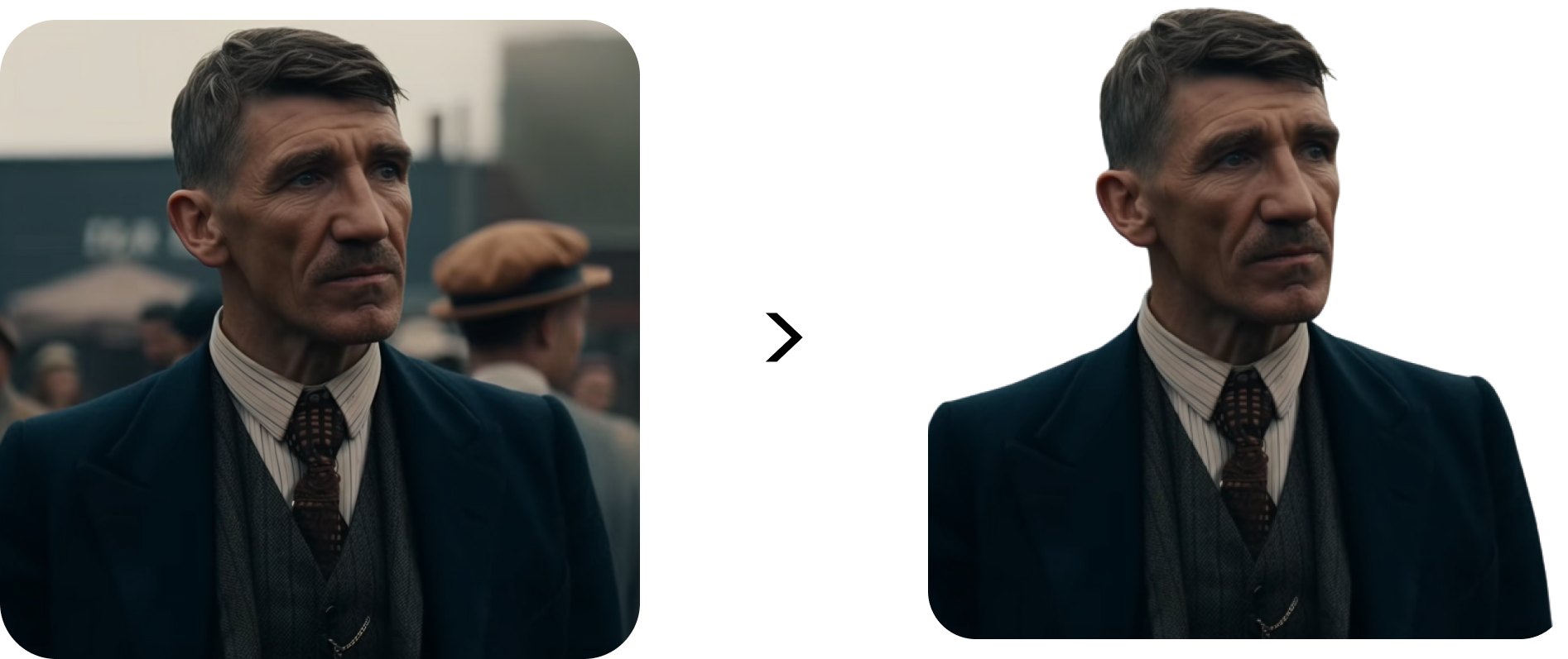 Example of image cut out by RemoveBG